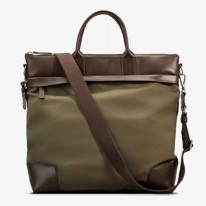 Shinola Detroit Olive Nylon Leather Travel Tote